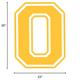 Yellow Collegiate Letter (O) Corrugated Plastic Yard Sign, 30in